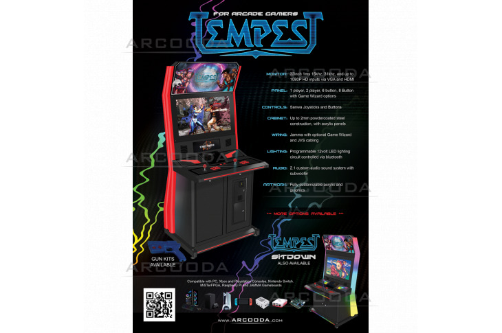 Tempest Upright Arcade Machine Features