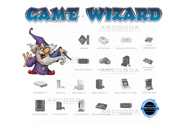 console arcade gaming with game wizard