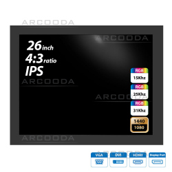 26 inch Arcooda 4:3 Ratio LCD Monitor 15khz 24khz 31khz up to 1440x1080