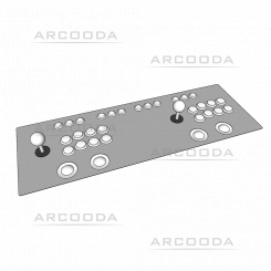 Game Wizard Xtreme Joystick Control Panel Complete Assembly with Trackball Deluxe 2 Player 8 Button