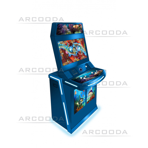 2 Player Fish Machine Cabinet with Deep Blue Theme