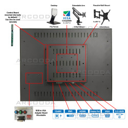 26 inch Arcooda 4:3 Ratio 4K LCD Monitor - Back Overview