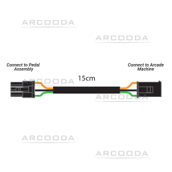 Pedal Assembly Cable for Namco Arcade Machine 15cm - Connection Options