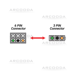 Pedal Assembly Cable for Namco Arcade Machine 15cm - Connection View