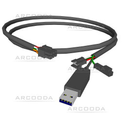 Pedal Assembly Cable with Switch LED and USB Plug 200cm 