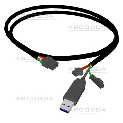 Pedal Assembly Cable with Switch LED and USB Plug 200cm 