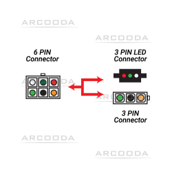 Pedal Assembly Cable with Switch and LED Plug 200cm - Connection View