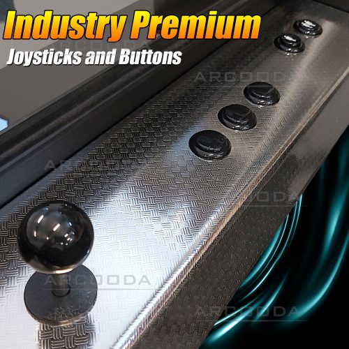 Polished Metal Cocktail Table Premium Joysticks and Buttons