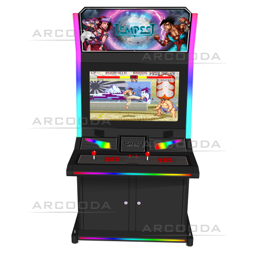 Tempest Arcade Machine with LED Lighting Turned On