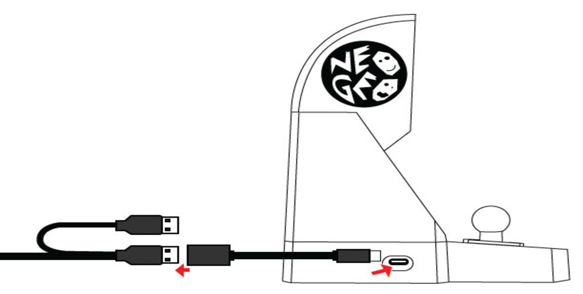 Connect USB to (Female USB to USB-C Adaptor cable) And Connect to USB-C Player1 Port     